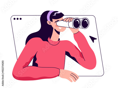 Young woman doing a search in the browser