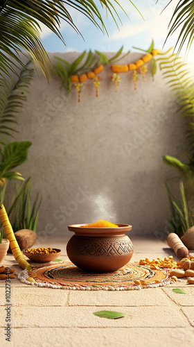 happy pongal day tamil nadu traditional indian festival background, diwali, makar sankranti