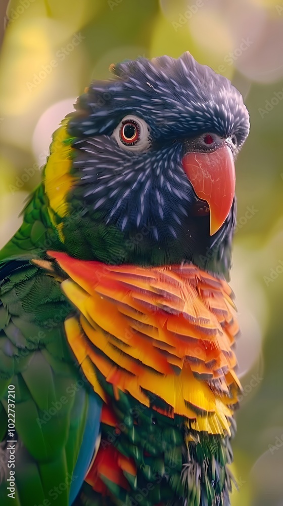 Naklejka premium A colourful parrot in close-up generated with AI