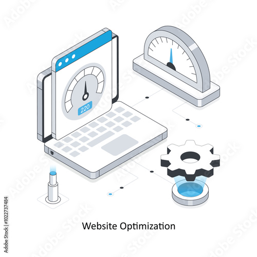 Website Optimization isometric stock illustration. EPS File stock illustration