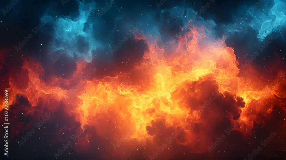 Abstract fiery background with dramatic red flames and smoke rising into a dark blue skyAbstract fiery background with dramatic red flames and smoke rising into a dark blue sky Abstract fiery background with dramatic red flames and smoke rising into a dark blue skyAbstract fiery background with dramatic red flames and smoke rising into a dark blue sky