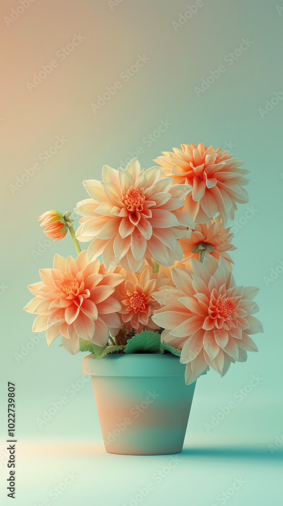 Pink Dahlias in a Pot Pink Dahlias in a Pot
