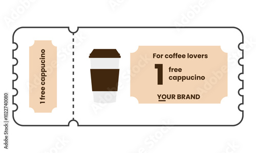 Coupon design template for coffee shop business