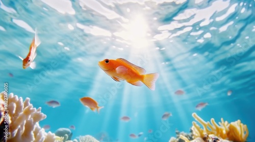 Vibrant Fish Swimming in Clear Ocean Water