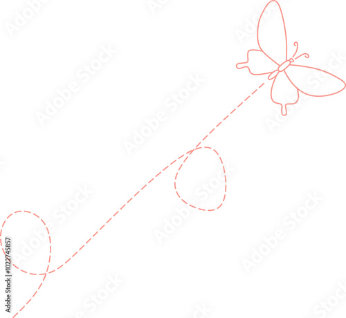 Butterfly Flying on Dotted Route