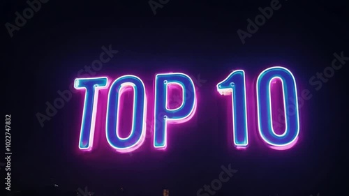 neon sign of Top 10. generative ai 