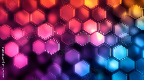 A hexagonal hexagon background with a blurred image of hexagonal shapes