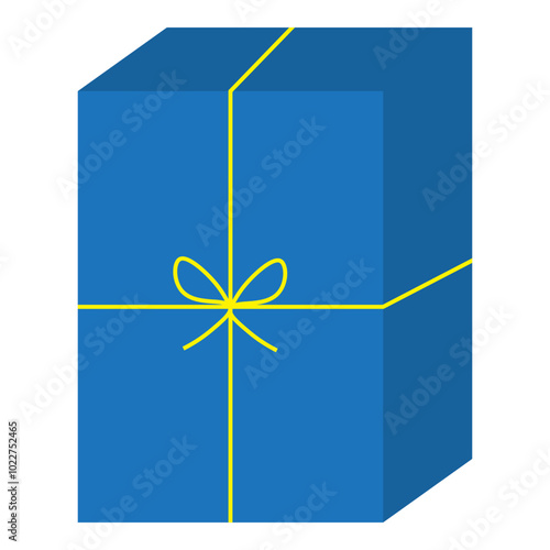 blue gift box with ribbon