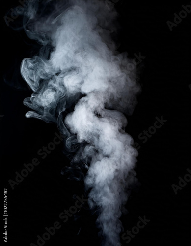 vapor steam rising over black background