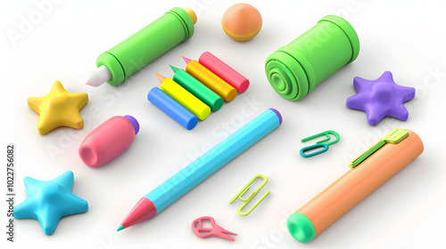 Highlighter icons Stationaries 3D