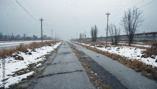 Deserted abandoned Highway photo