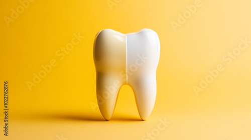 Tooth showing half clean and half stained for dental whitening and commercial care marketing