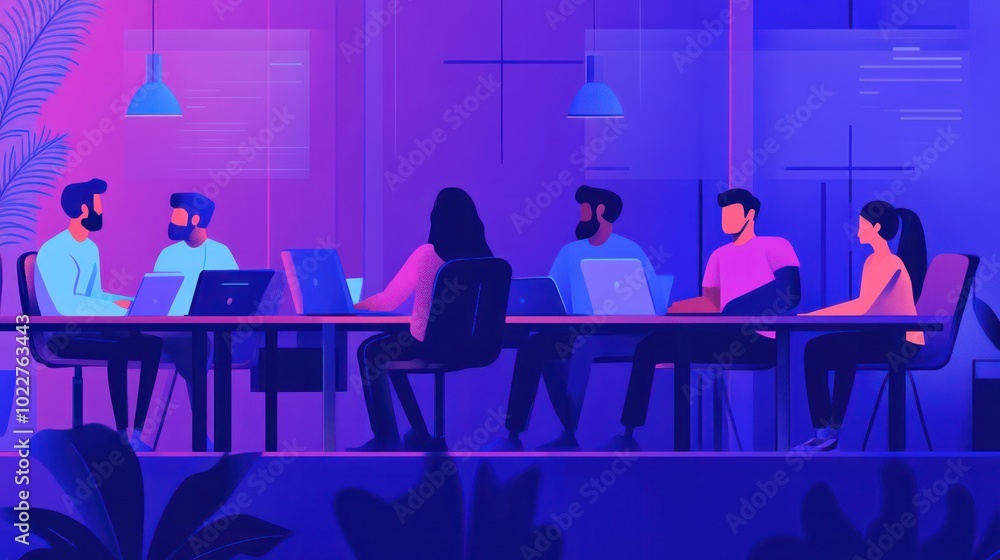 Remote teams illustrated working in harmony despite being located in different countries, leveraging technology for seamless collaboration, illustrations Remote teams illustrated working in harmony despite being located in different countries, leveraging technology for seamless collaboration, illustrations