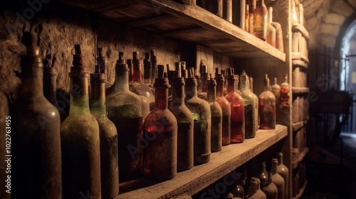 Wallpaper Mural Dusty Wine Bottles in an Old Cellar Torontodigital.ca