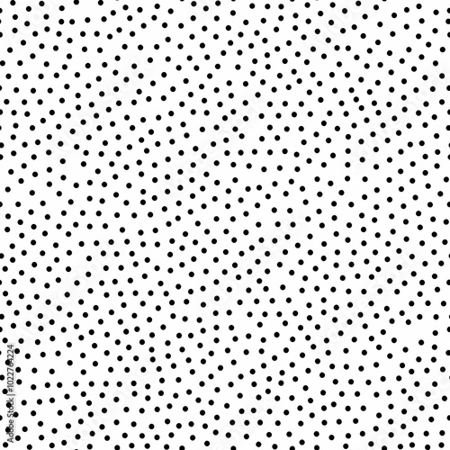 Minimalist Polka Dot Pattern with Small Black Dots on White Background for Scrapbooking and Packaging