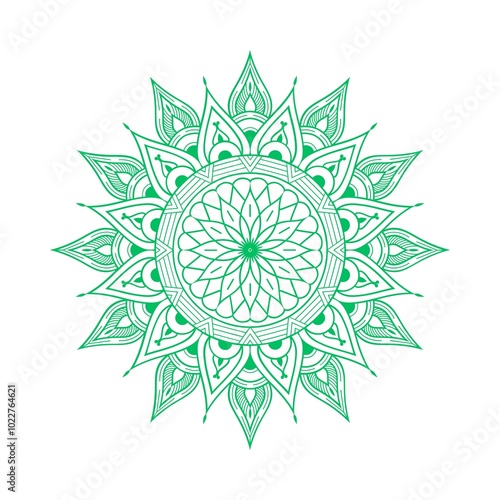 Symmetrical Mandala Outline for Coloring Book  photo