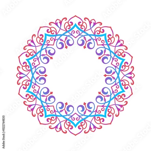 Beautiful Mandala Outline for Coloring Book  