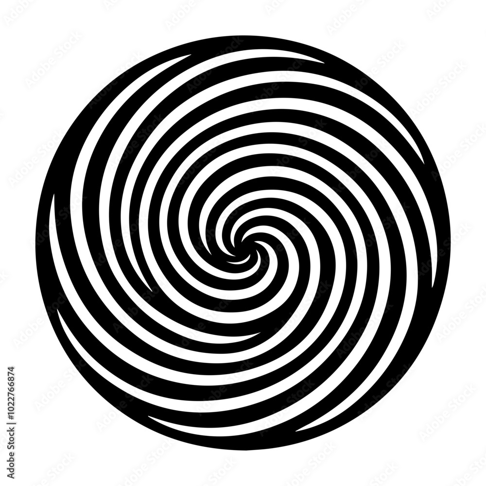 Black abstract swirl or spiral element icon Black abstract swirl or spiral element icon