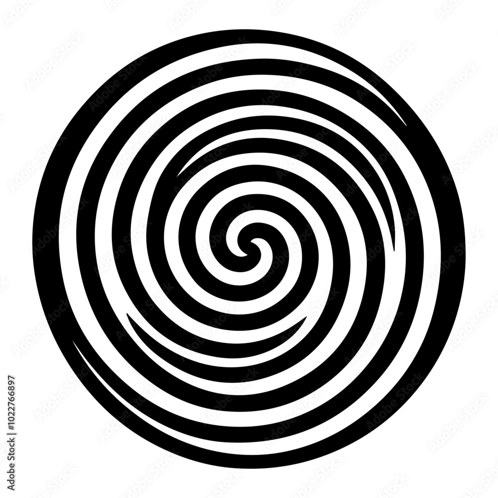 Black abstract swirl or spiral element icon Black abstract swirl or spiral element icon