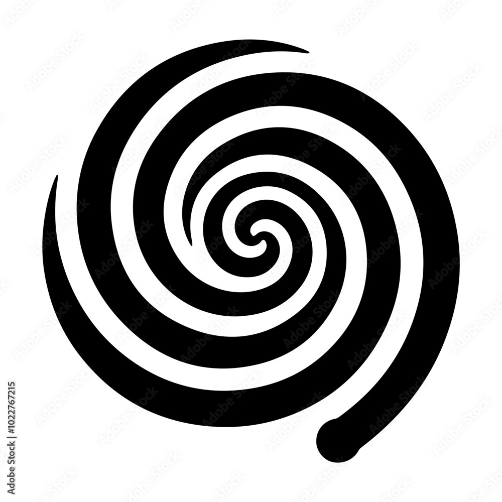 Black abstract swirl or spiral element  icon 