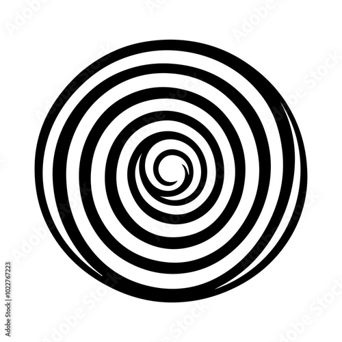 Black abstract swirl or spiral element icon 