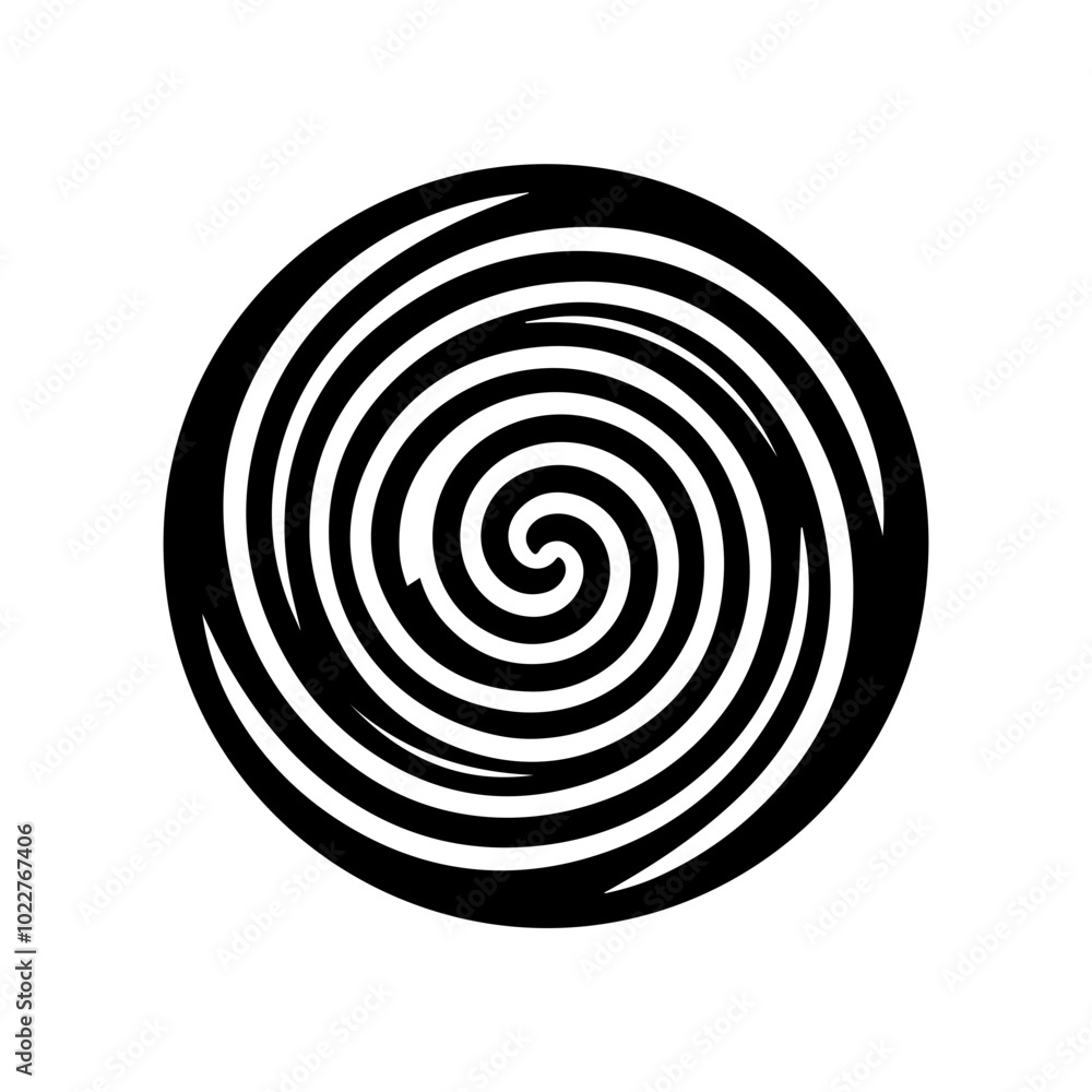 Black abstract swirl or spiral element icon Black abstract swirl or spiral element icon