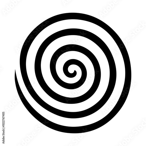 Black abstract swirl or spiral element icon 