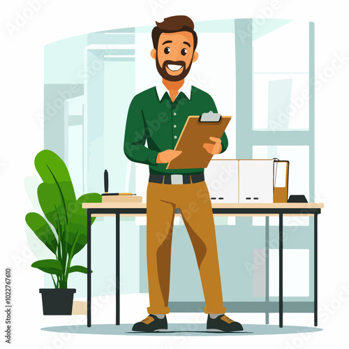 businessman in office illustration