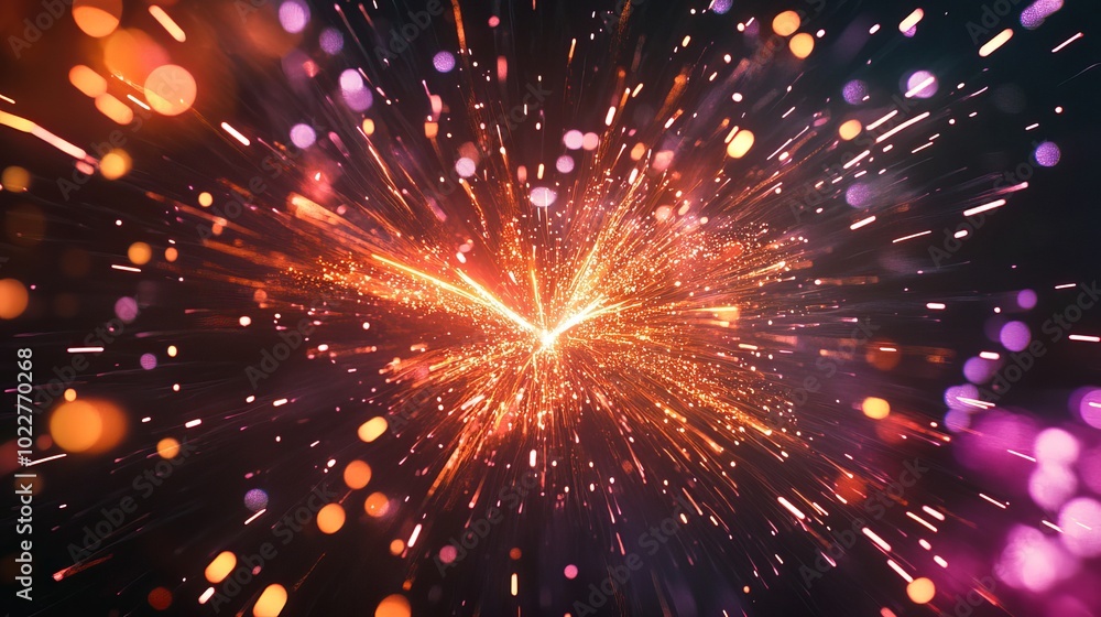 Obraz premium Colorful Fireworks Display Lighting Up the Night Sky for New Year Celebration
