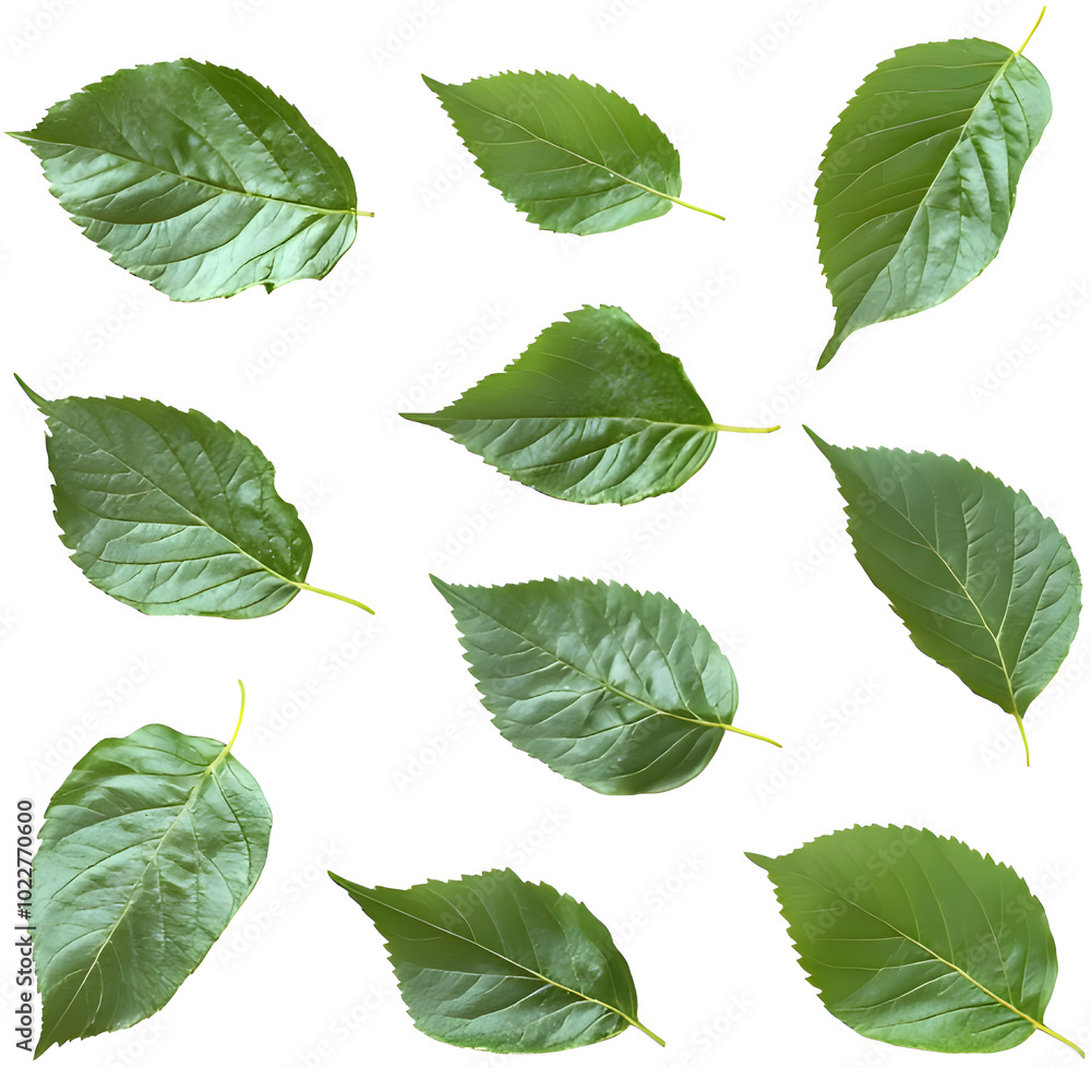 Green leaves isolated on a white background Green leaves isolated on a white background