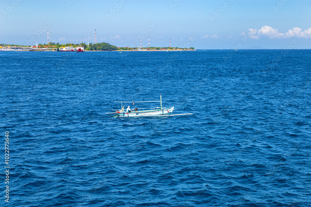 Obraz premium Traditional fishing boat, Island Java, Bali, Indonesia, Southeast Asia.
