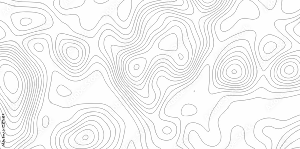 Vector lines pattern seamless sea map topography design. White wave paper curved reliefs Contour maps. 