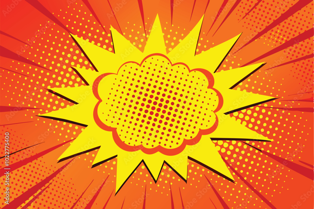 Fototapeta premium Comic Book Explosion Background Design Illustration