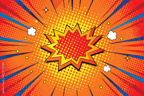 Comic Book Explosion Speech Bubble Graphic