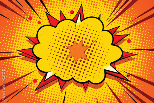 Comic Book Explosion Speech Bubble Background