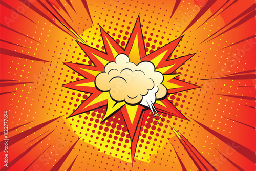 Comic Book Explosion Speech Bubble Background