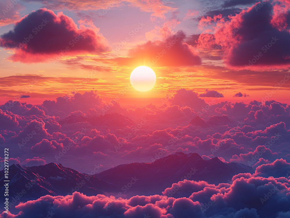 breathtaking view of a majestic mountain peak, bathed in the warm hues of a setting sun, with the sky painted in shades of orange and pink, creating a dramatic contrast with the snow-capped peak. breathtaking view of a majestic mountain peak, bathed in the warm hues of a setting sun, with the sky painted in shades of orange and pink, creating a dramatic contrast with the snow-capped peak.