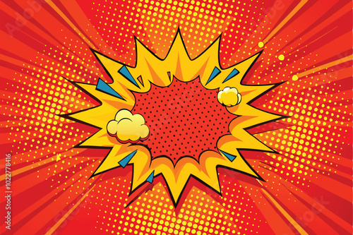 Colorful Comic Book Explosion with Halftone