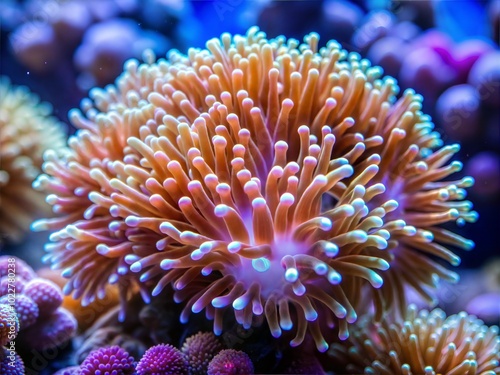 Macro of a Branching Torch Coral (Euphyllia glabrescens) photo