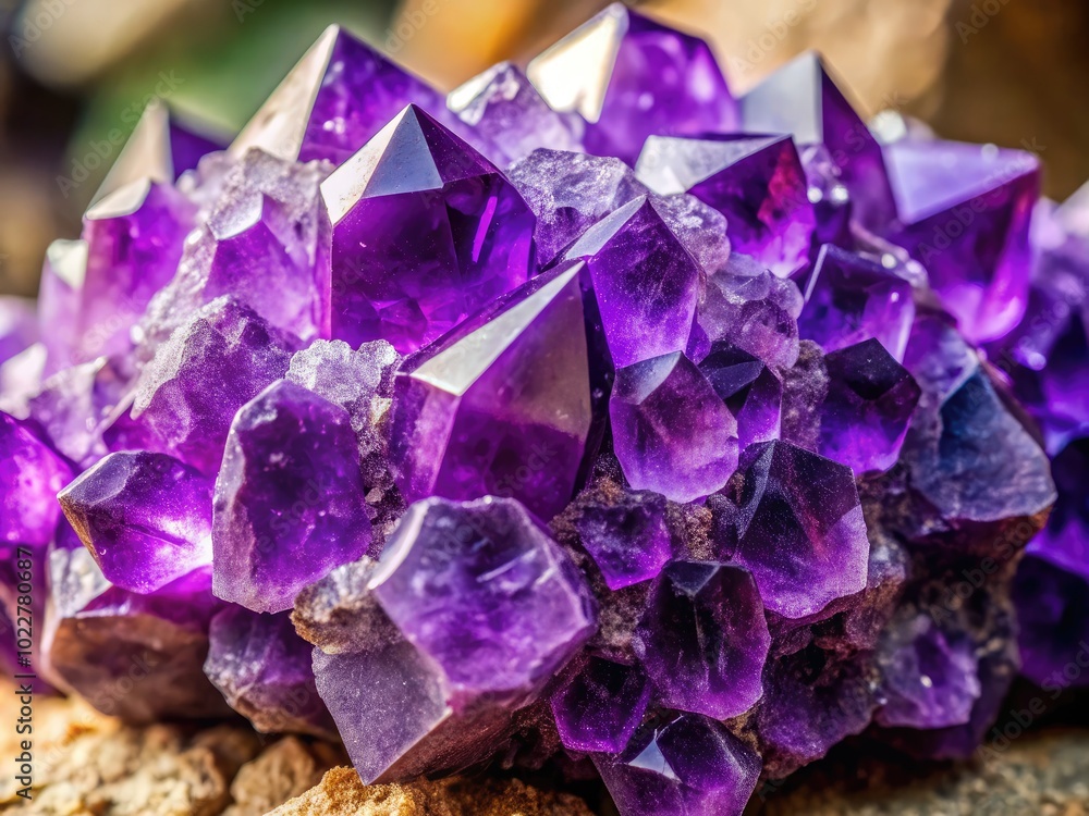 Stunning Amethyst Crystal Cluster Displaying Rich Purple Hues and Natural Geode Formation Beauty Stunning Amethyst Crystal Cluster Displaying Rich Purple Hues and Natural Geode Formation Beauty