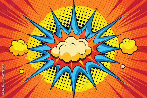 Comic Book Explosion Pop Art Design Illustration