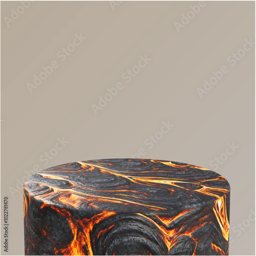 Podium gold wood 3d vector lava silver