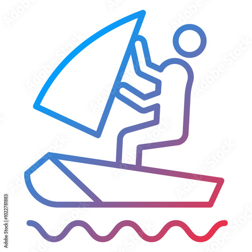 Windsurfing icon style