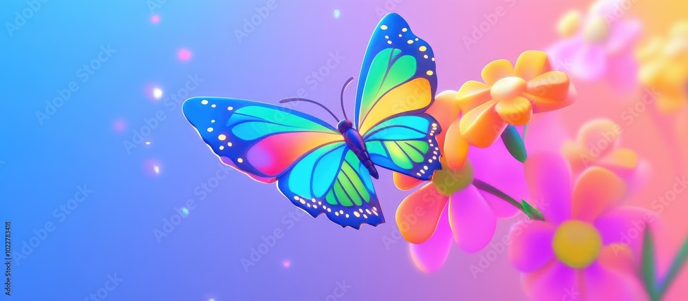 Beautiful Butterfly Sitting On Flower In A Summer Garden Beautiful Butterfly Sitting On Flower In A Summer Garden
