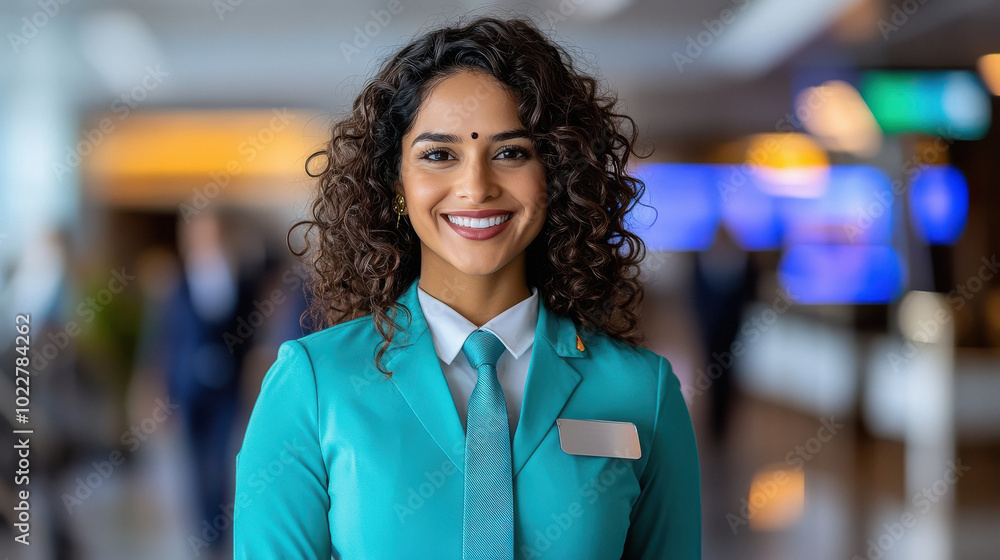young indian female flight attendant wearing green suit young indian female flight attendant wearing green suit