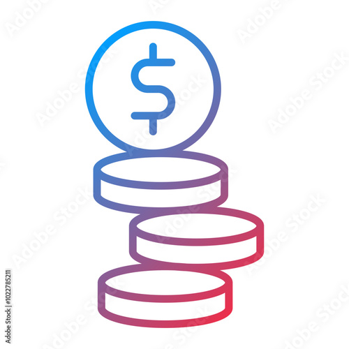 Stacks of Coins icon style