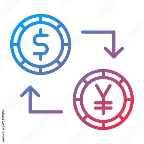 Dollar to Yen Convert icon style