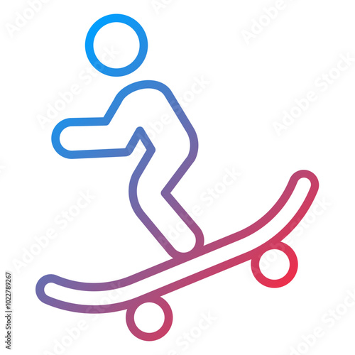 Skateboarding icon style