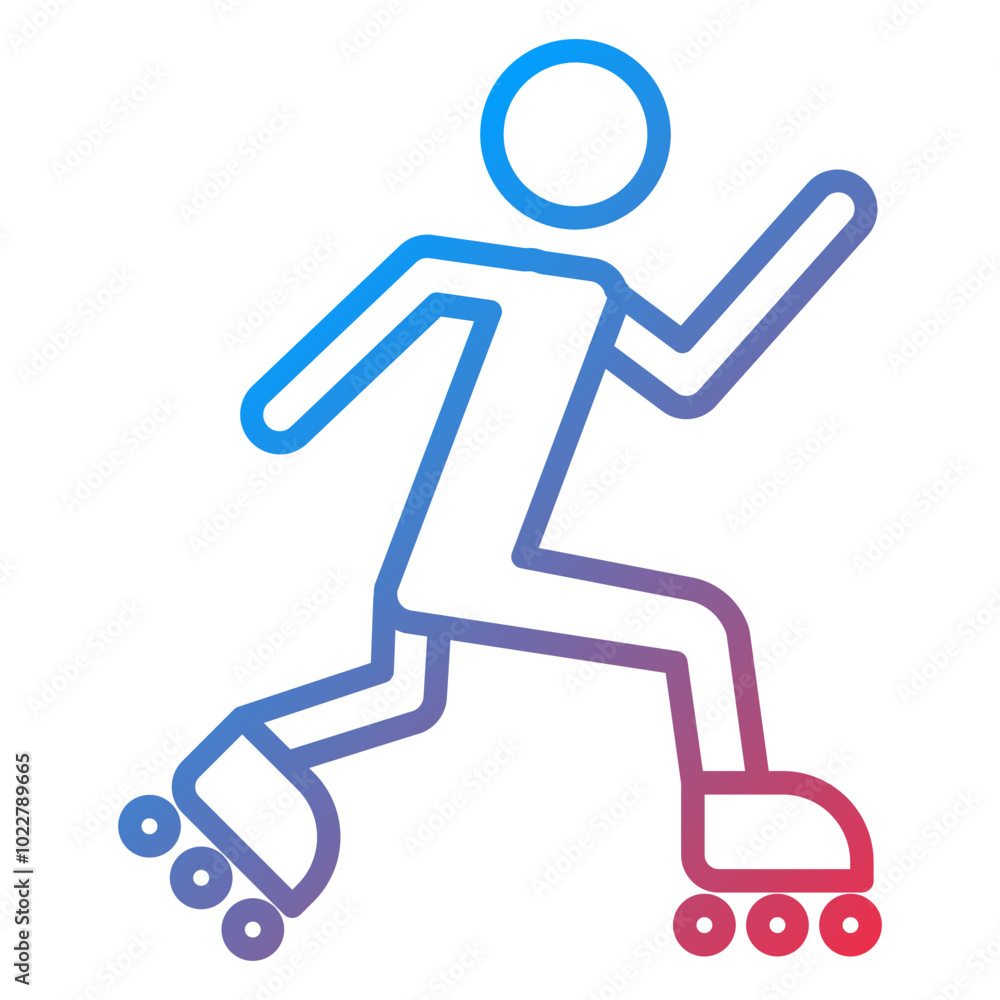 Rollerblading Jump icon style Rollerblading Jump icon style