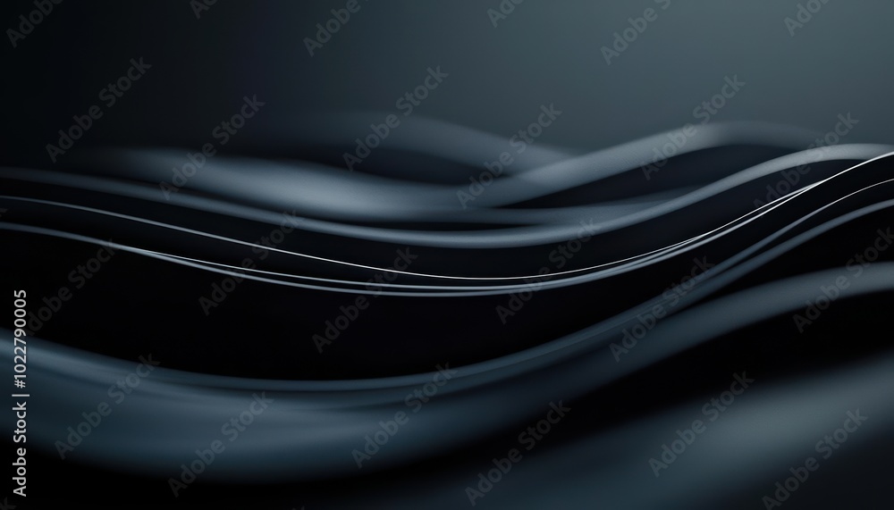Obraz premium Abstract wave patterns in shades of black and gray create a soothing and modern background.